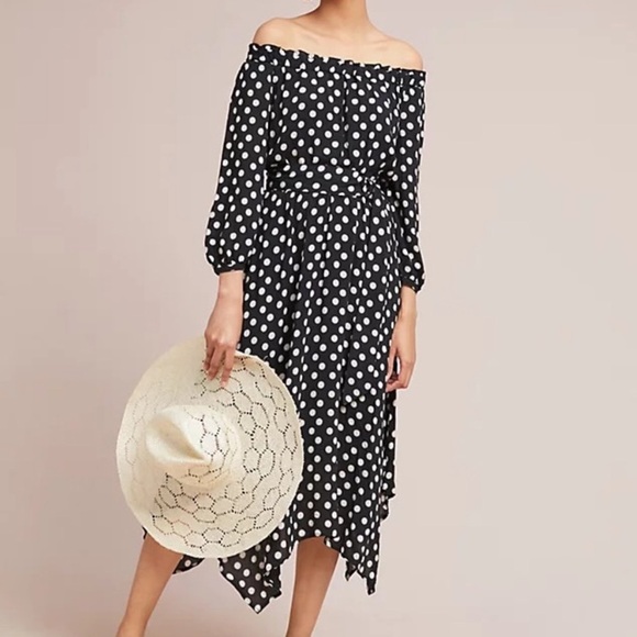 Maeve Dresses & Skirts - Maeve Dotted off the shoulder dress 2